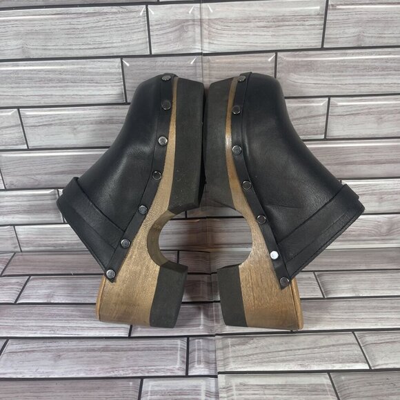 Andre Assous Olivia Black Leather Platform Clog Women's Shoe Size 5-NEW - Picture 7 of 10